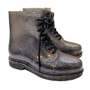 Urban Outfitters Aura silver combat boots. New size 9.